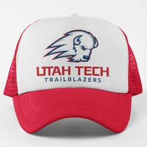 NEW Utah Tech Trailblazers Foam Trucker Mesh Snapback Hat 2TONE RED WHITE